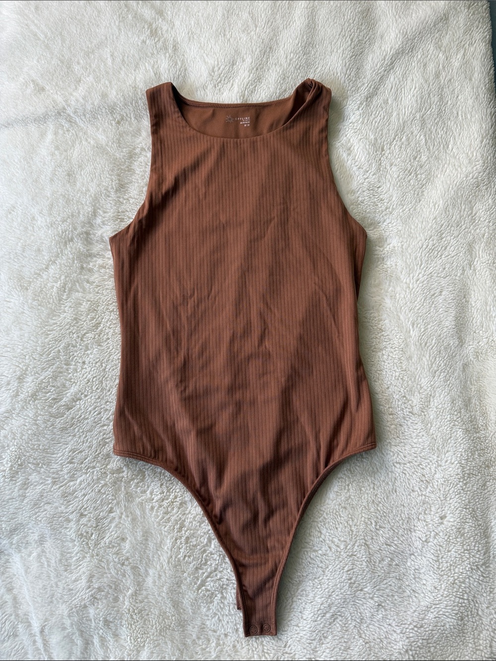 aerie Ribbed Brown Tank Bodysuit